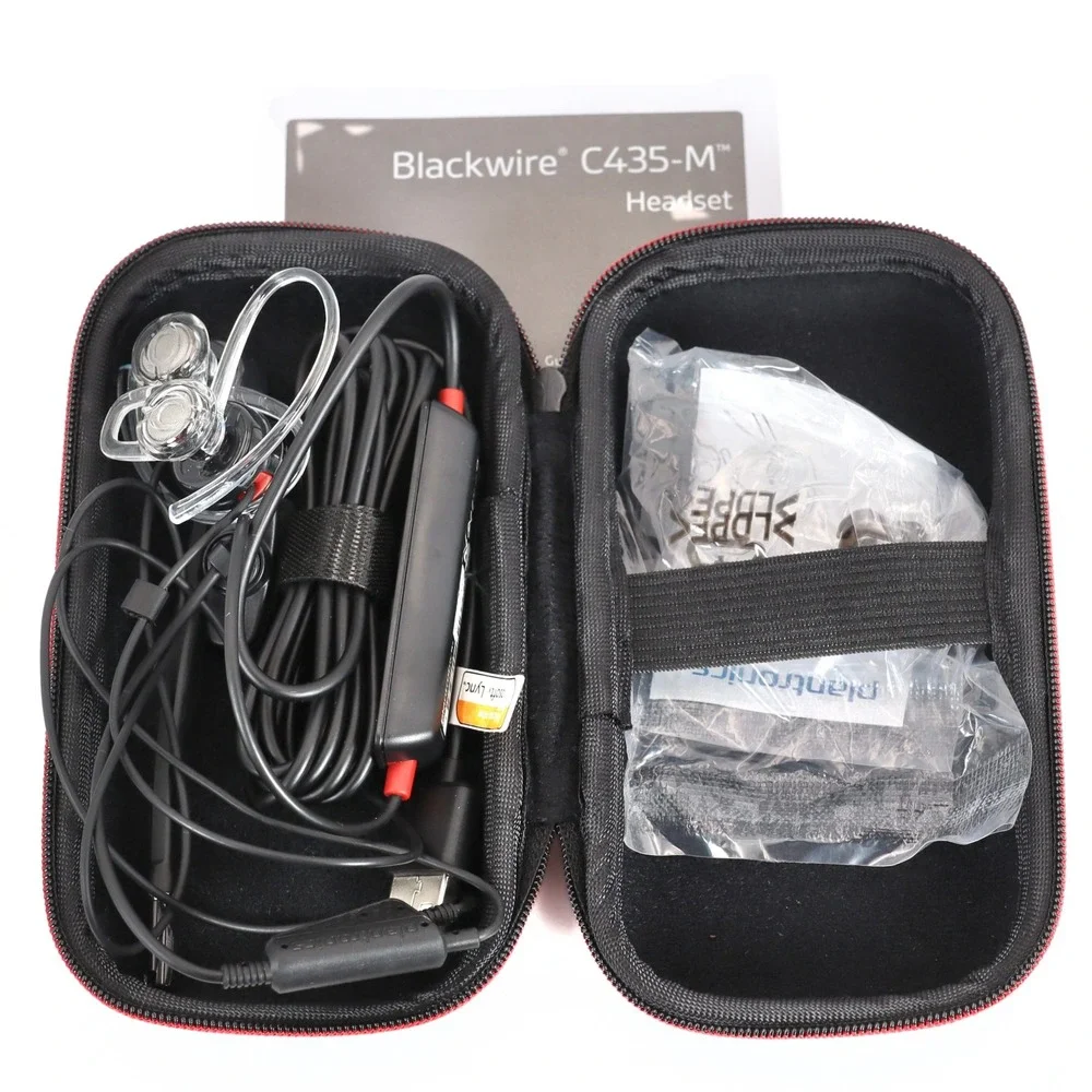 Plantronics Blackwire C435-M Headset Black Corded USB In Ear Office PC Mac Case